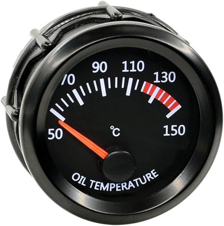 E Support Universal Car 52mm Pointer Oil Temp Temperautre Gauge Meter Kit Celsius White LED Light Pointer Indicator Dail Display Electronic - Image 2